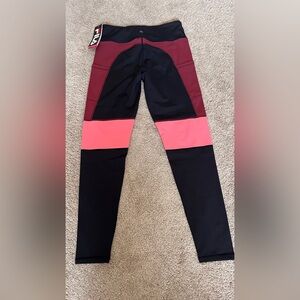 Fila Women's Colorblock Leggings - Black, Pink, Burgundy